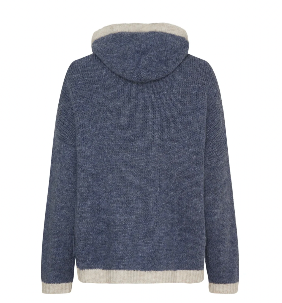Gebreide hoodie - Jeans blue