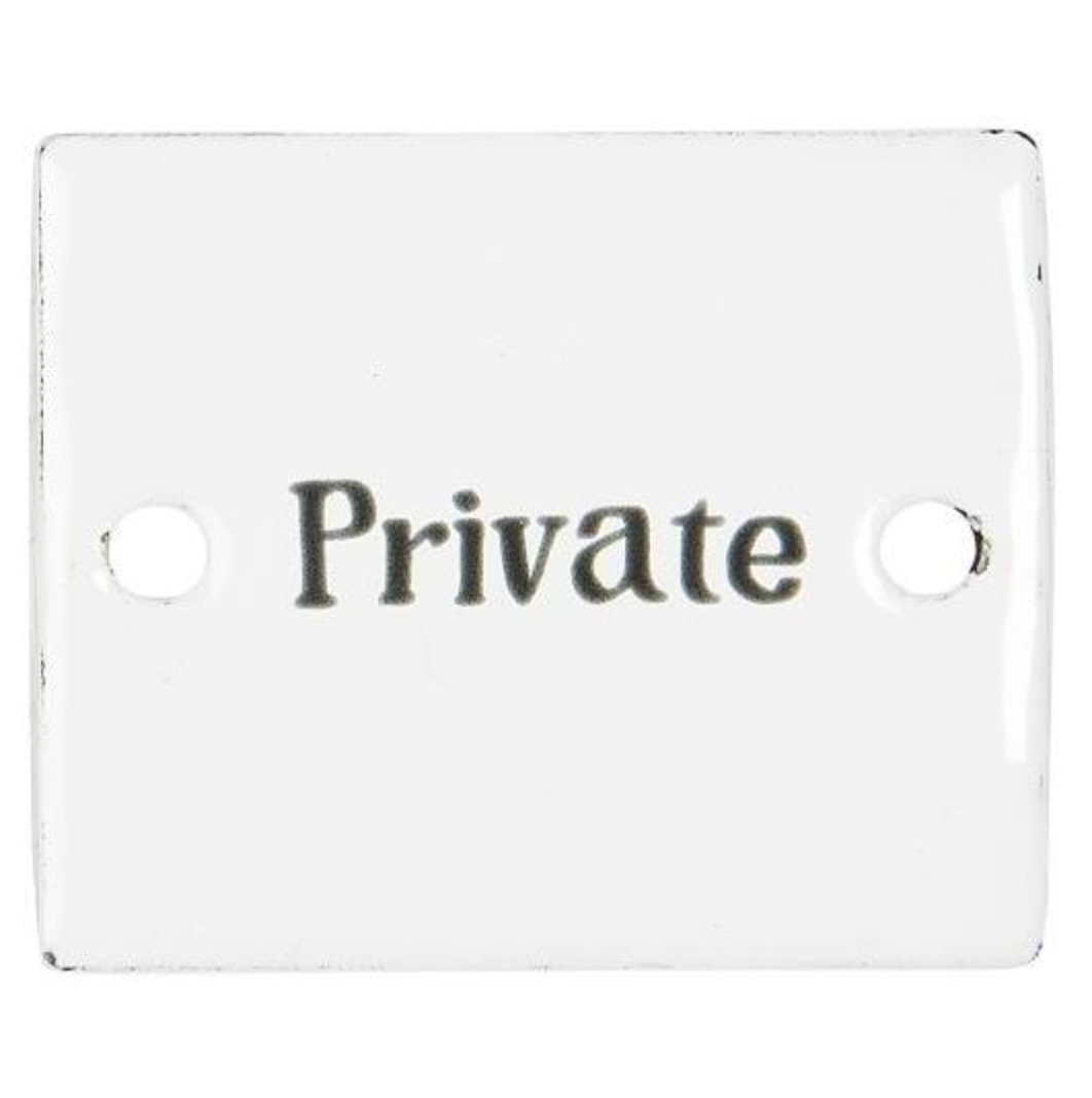 Bordje emalje Private