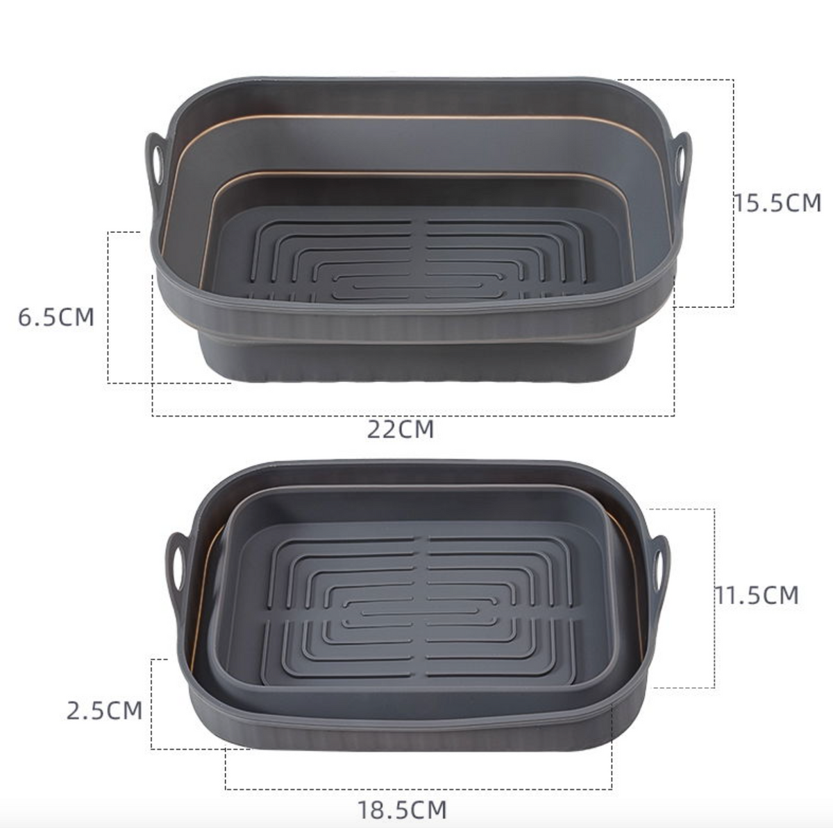 Airfryer siliconen vorm, rechthoekig