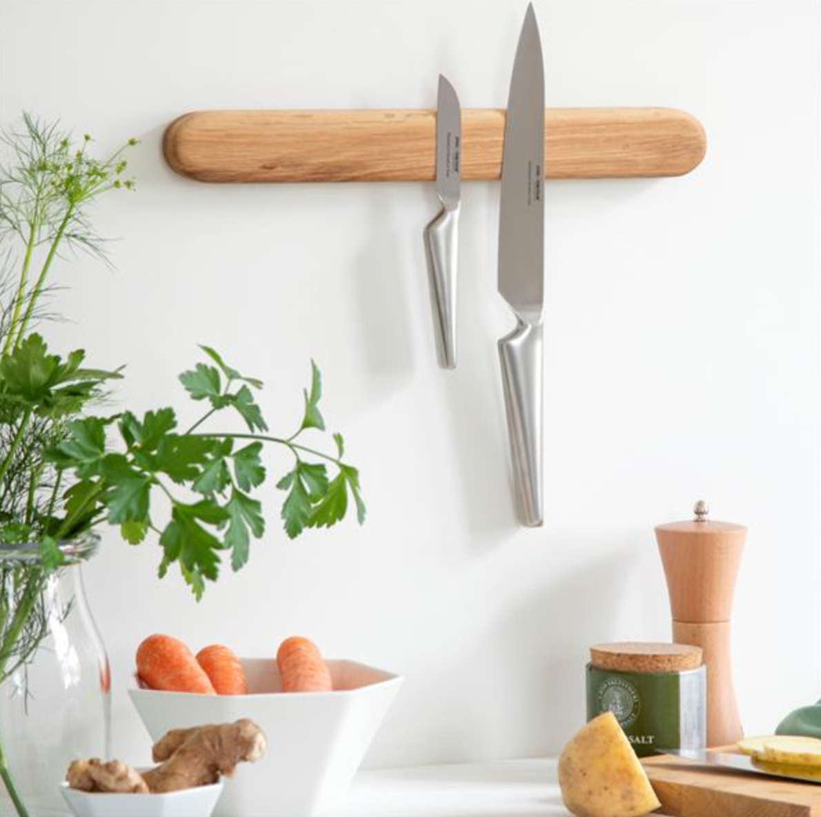 Magnetische messenhouder - Eiken