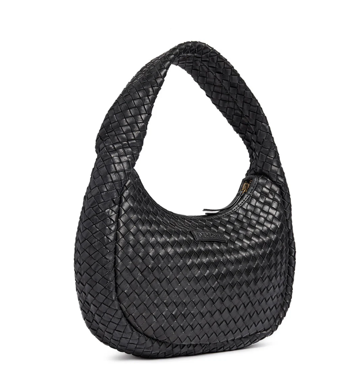 Elegante handgevlochten schoudertas - Black