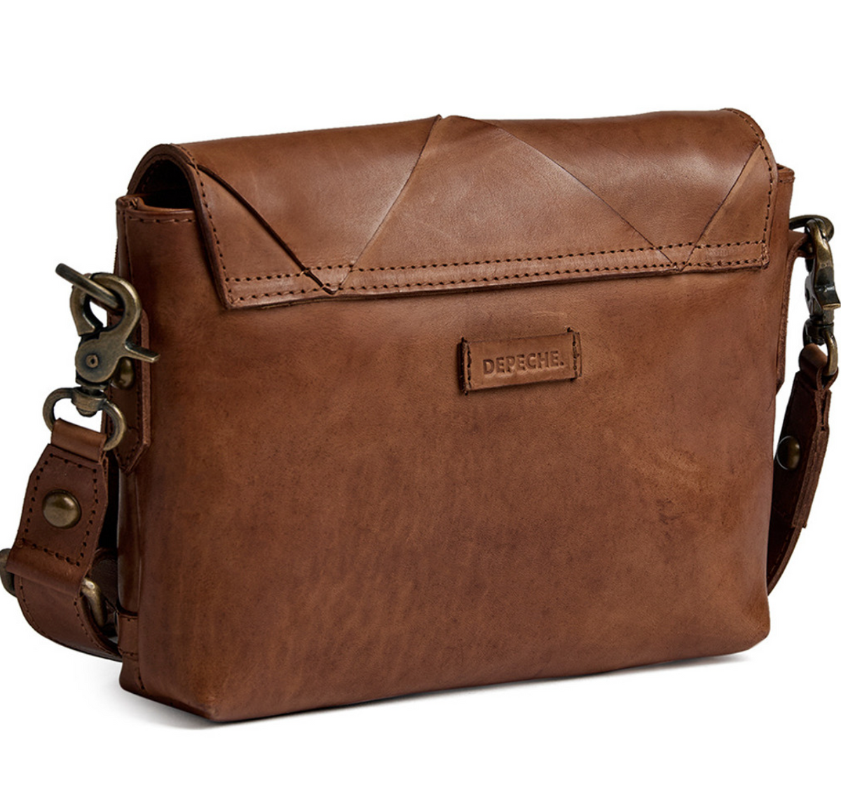 Exclusieve handgevlochten crossbody - Cognac
