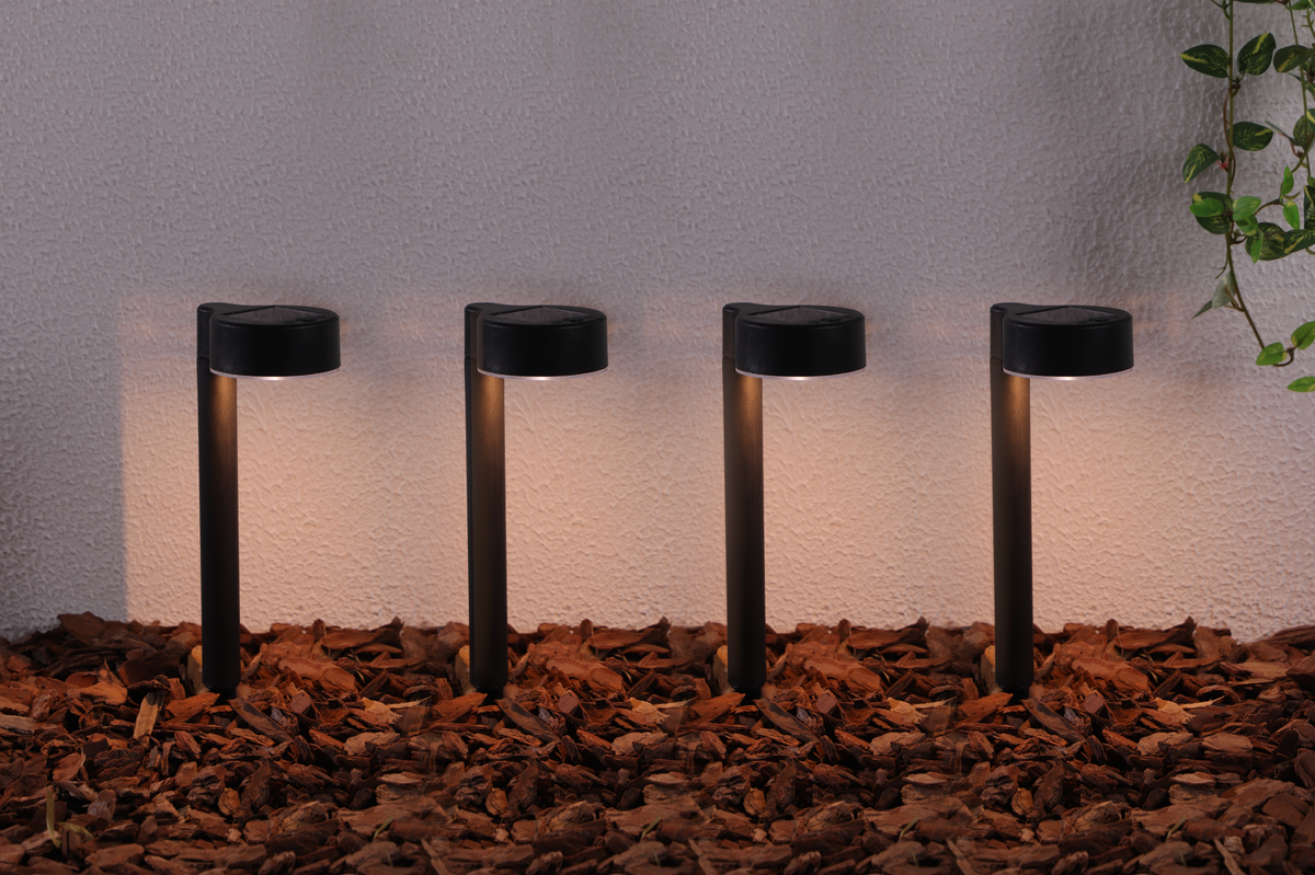 Tuinlamp Nancy met solar – Set van 4 stuks