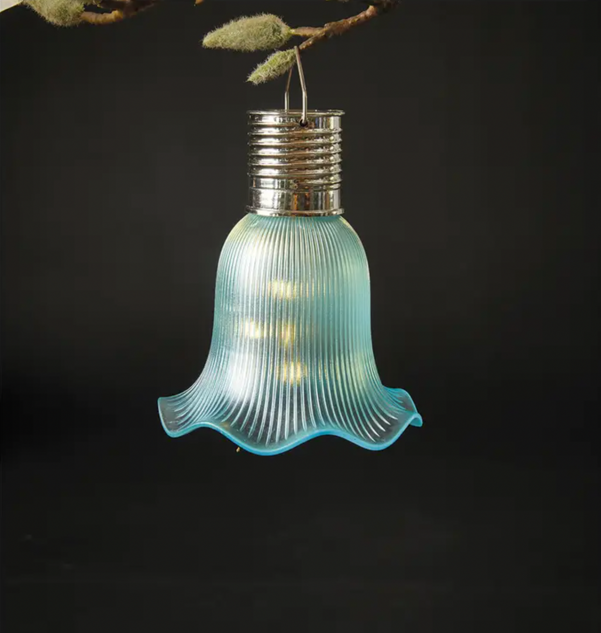 Pendel flower m. Solar - Aqua