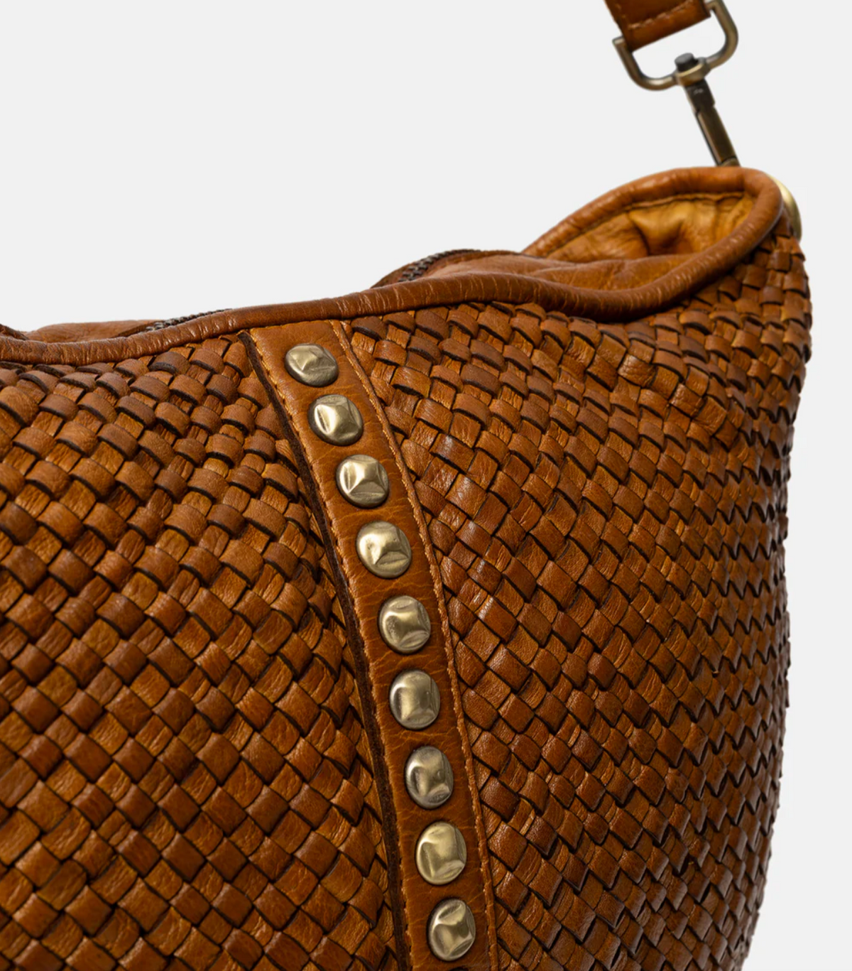 Crossover JOMA vlechtwerk en studs - Cognac