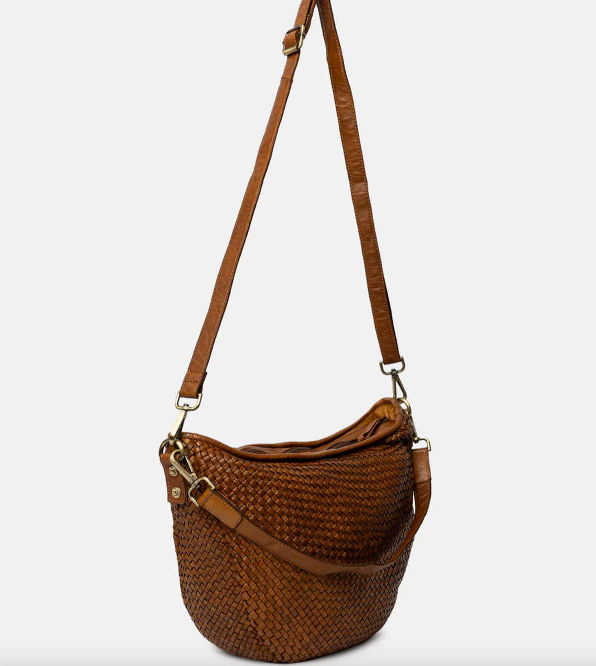 Crossover JOMA vlechtwerk en studs - Cognac