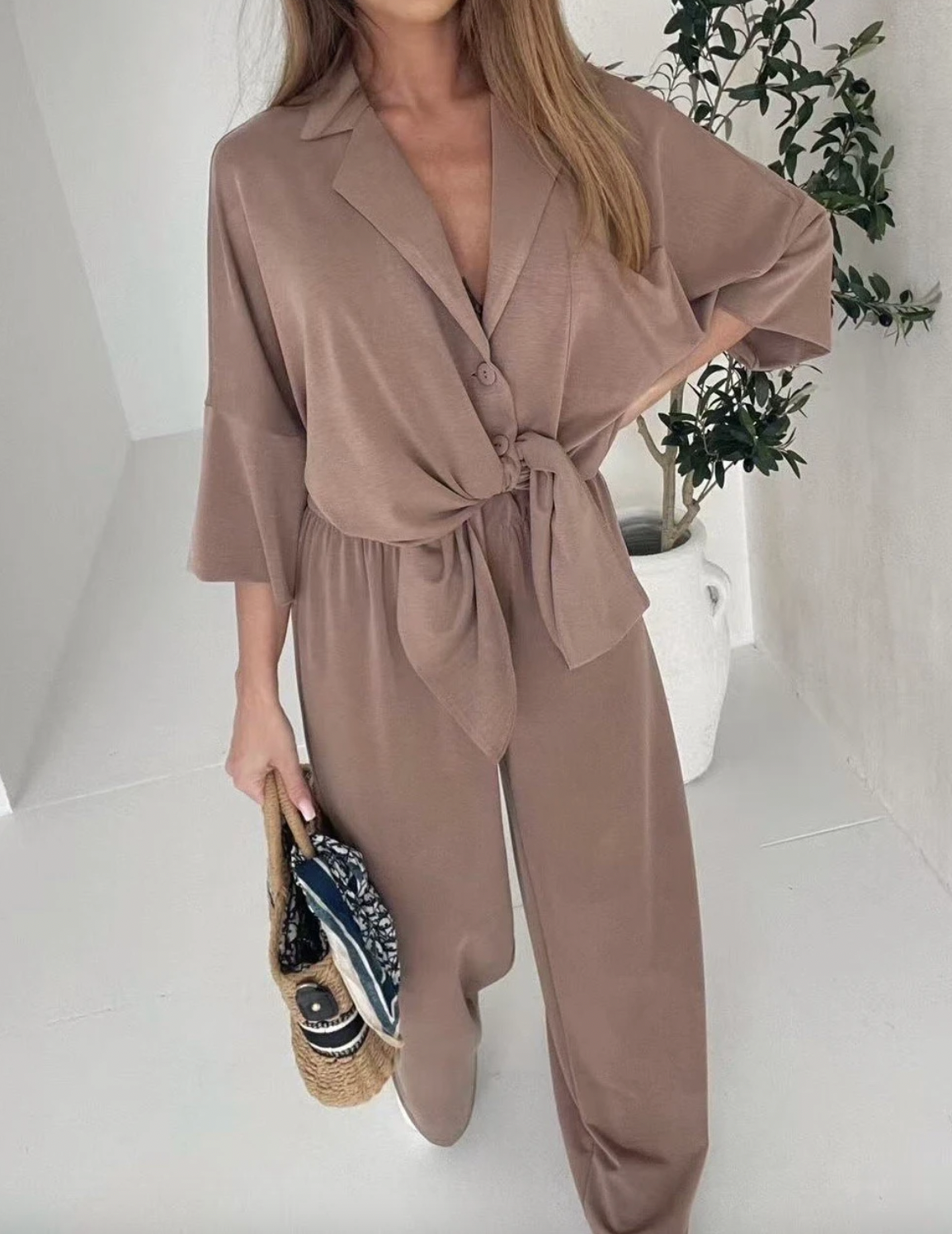 Set Lisa brown - Blouse en broek