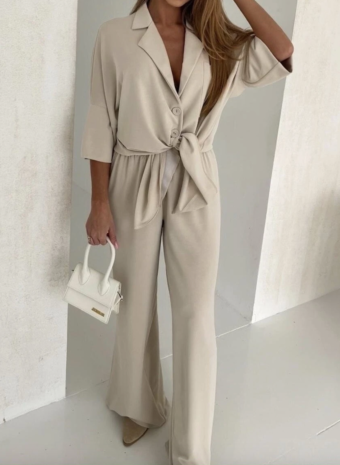 Set Lisa beige - Blouse en broek