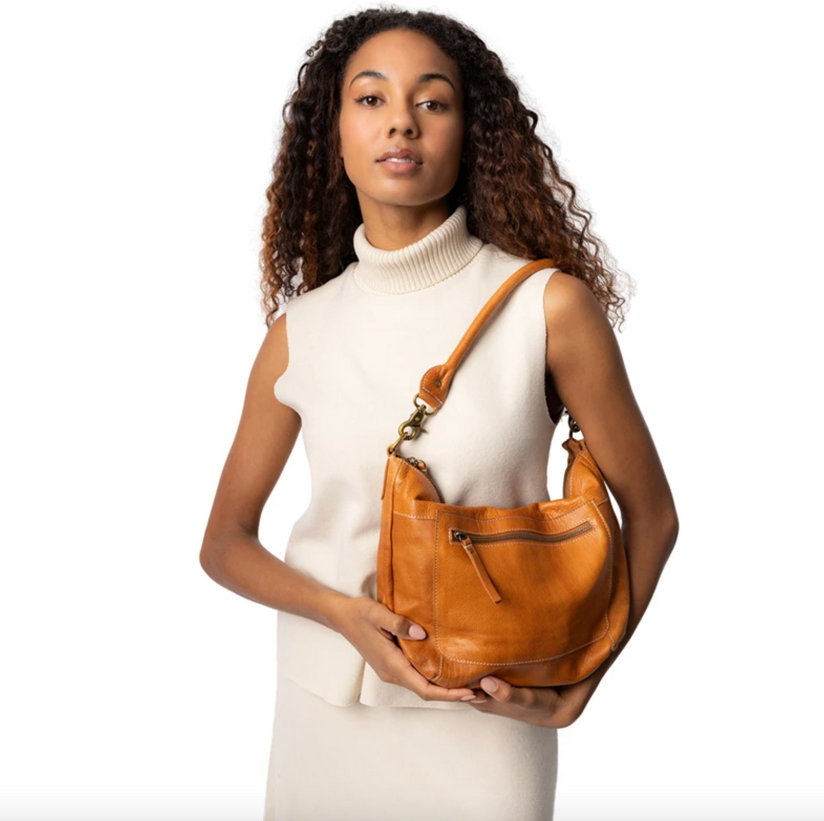 Schoudertas Naomi small - Cognac