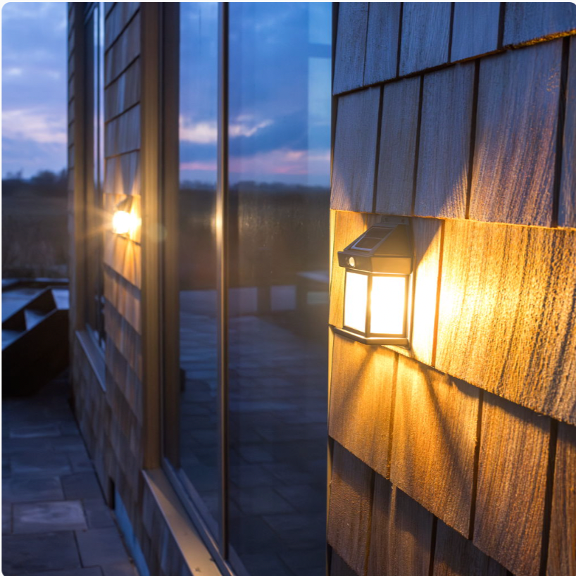 Zonne-buitenlamp voor aan de muur - met sensor