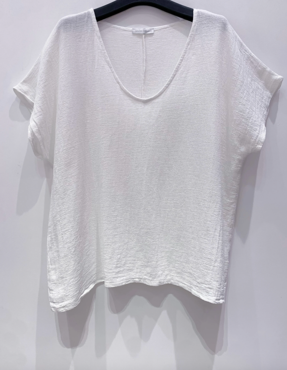 T-shirt Cozy linnenmix - Wit