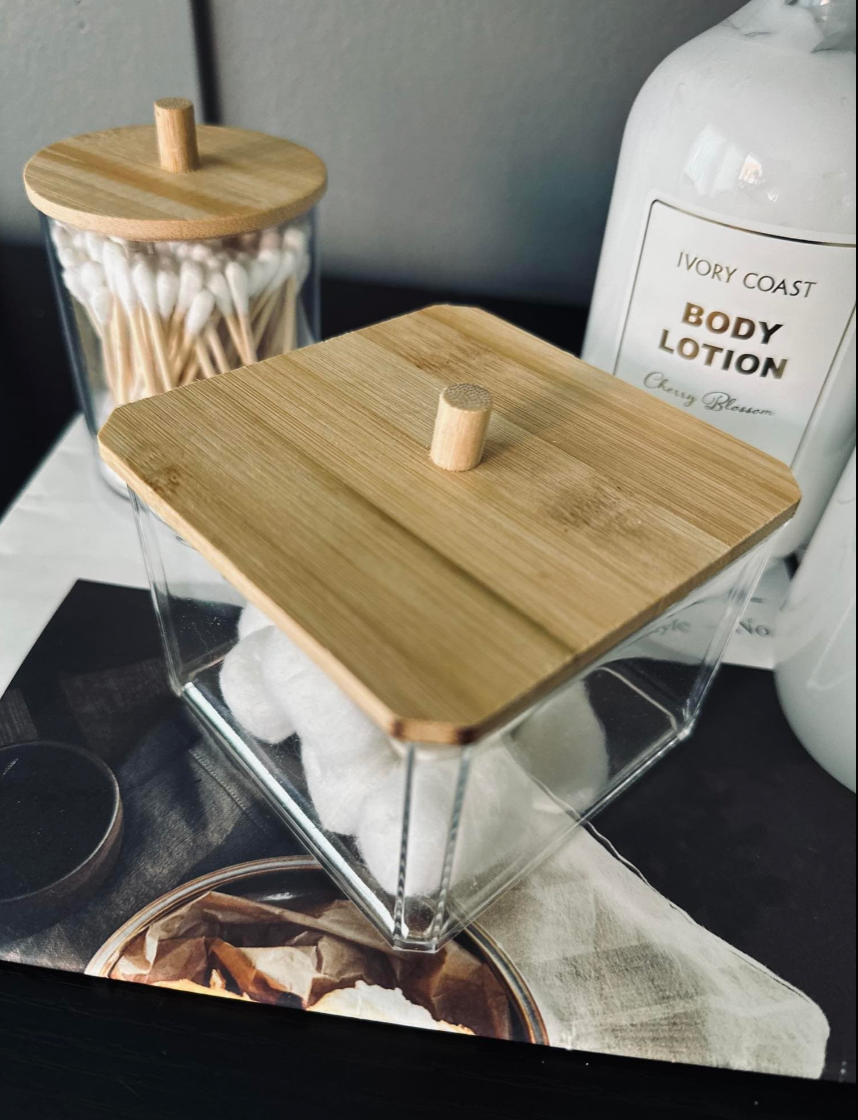 Make-up organizer - Acryl met bamboedeksel