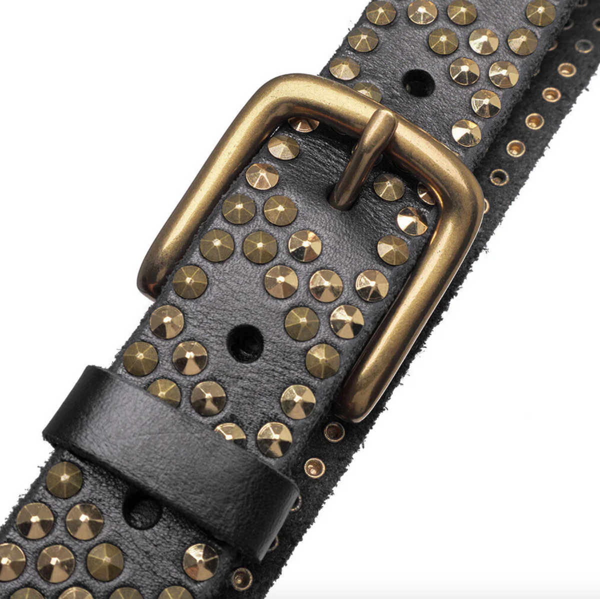 Jeansriem met studs - Black / gold