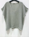 T-shirt Cozy linnenmix - Kaki