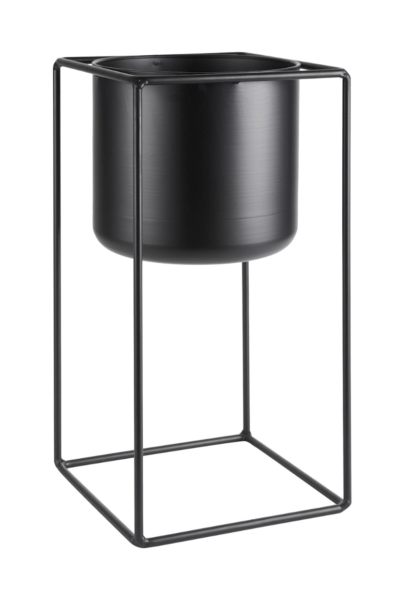 Presentatiestand met pot - Cube black
