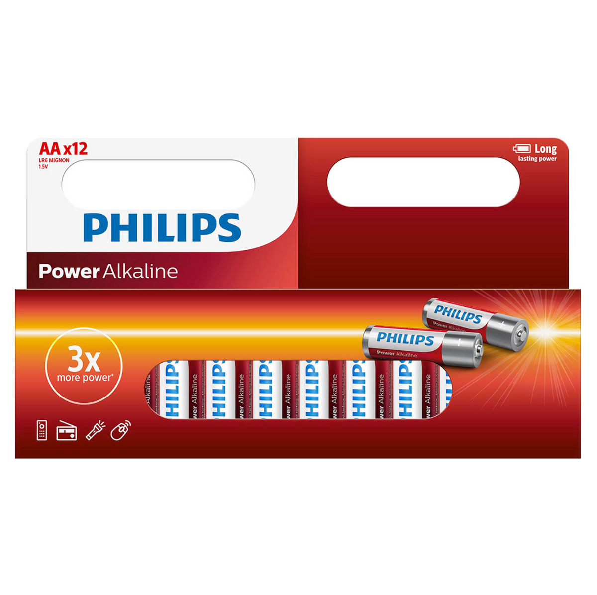 Batterijen Philips - AA verpakking van 12 stuks