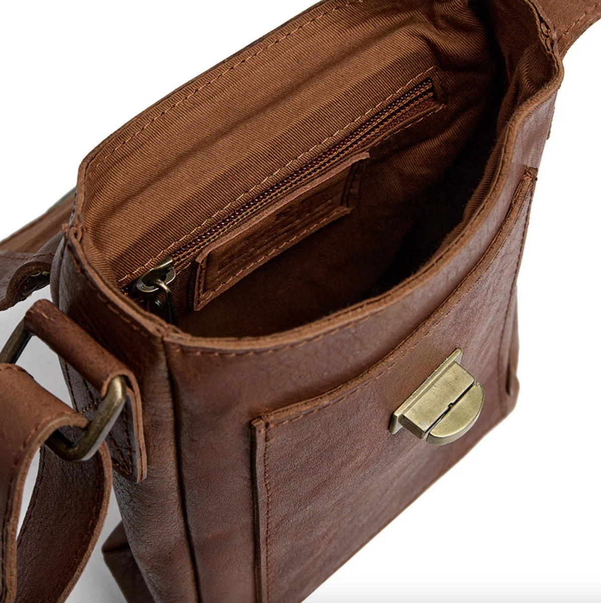 Mobieltas met studs - Cognac
