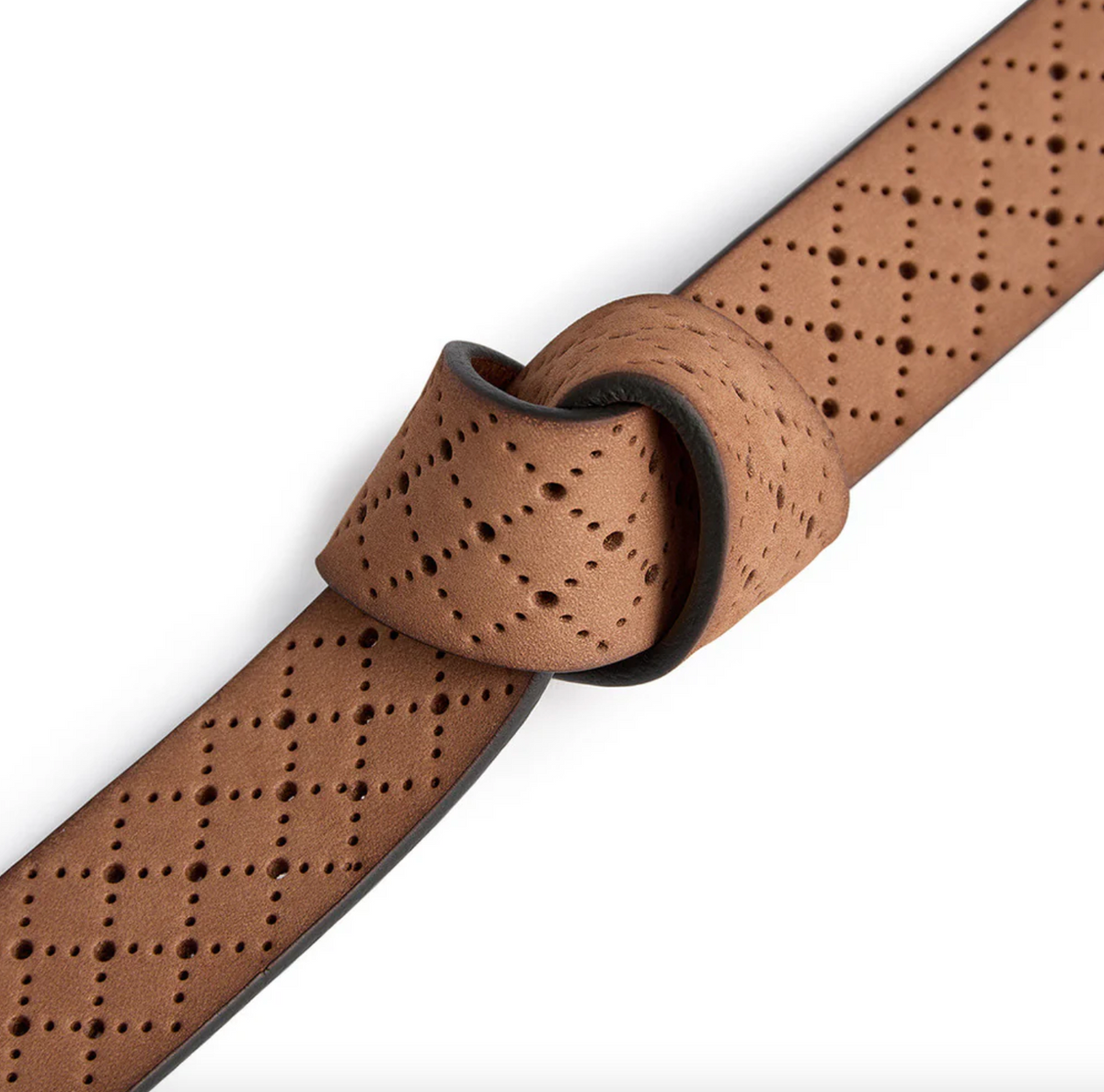 Jeansriem gedecoreerd met perforatiepatroon