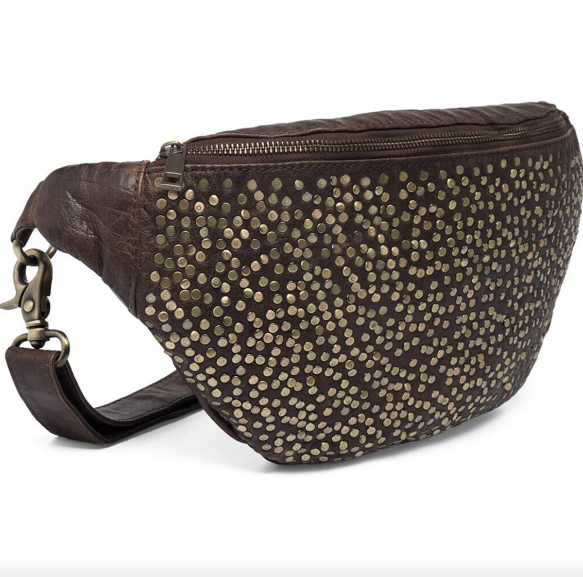 Bumbag Deluxe met studs - Brown