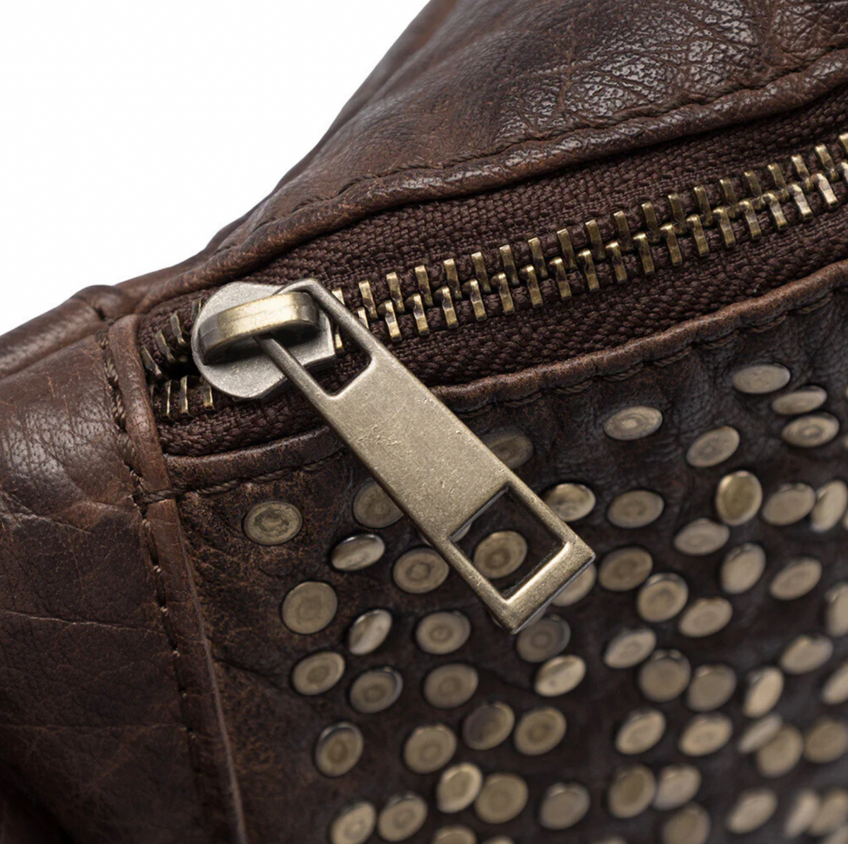 Bumbag Deluxe met studs - Brown