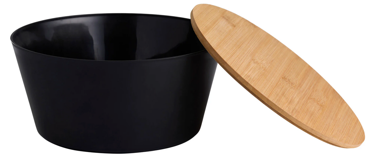 Schaal met bamboedeksel