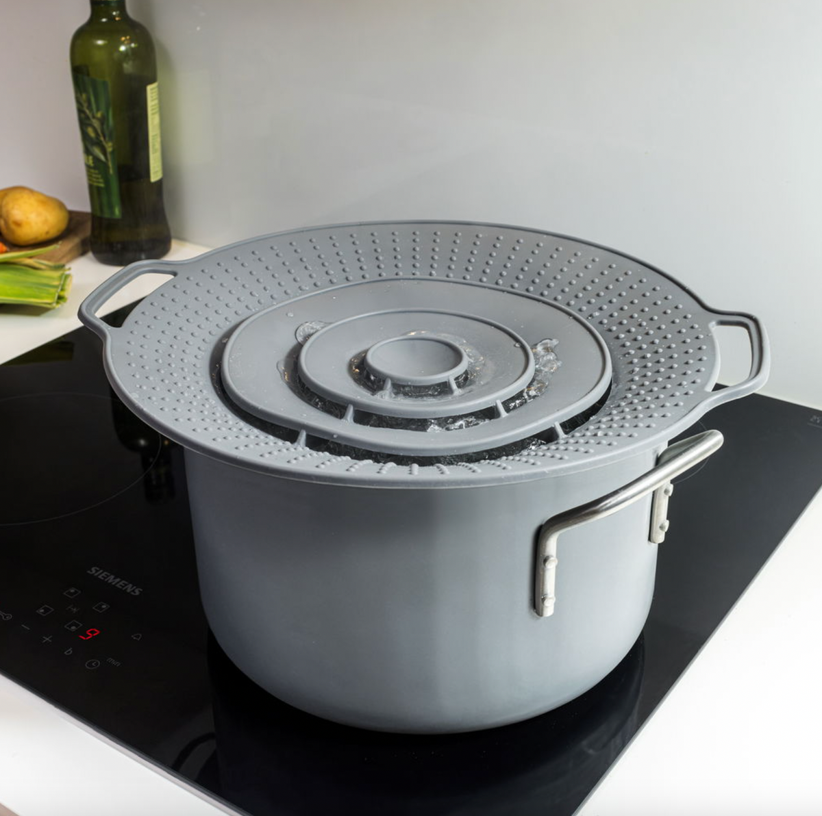 Pan deksel met overkookbeveiliging