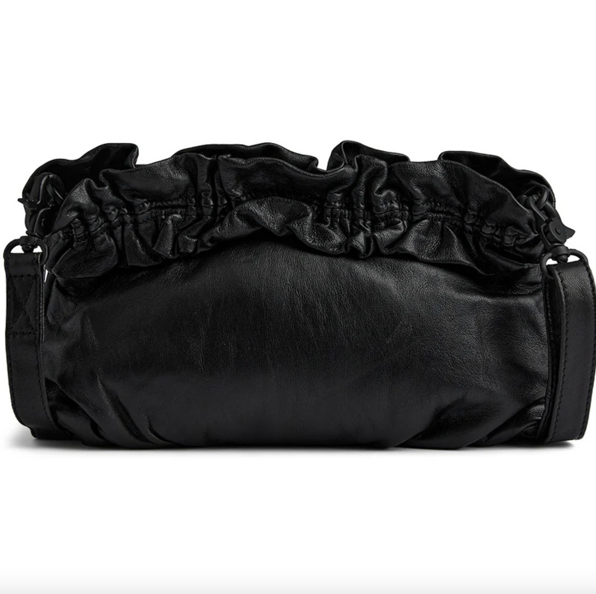 Clutch met ruffles Nero