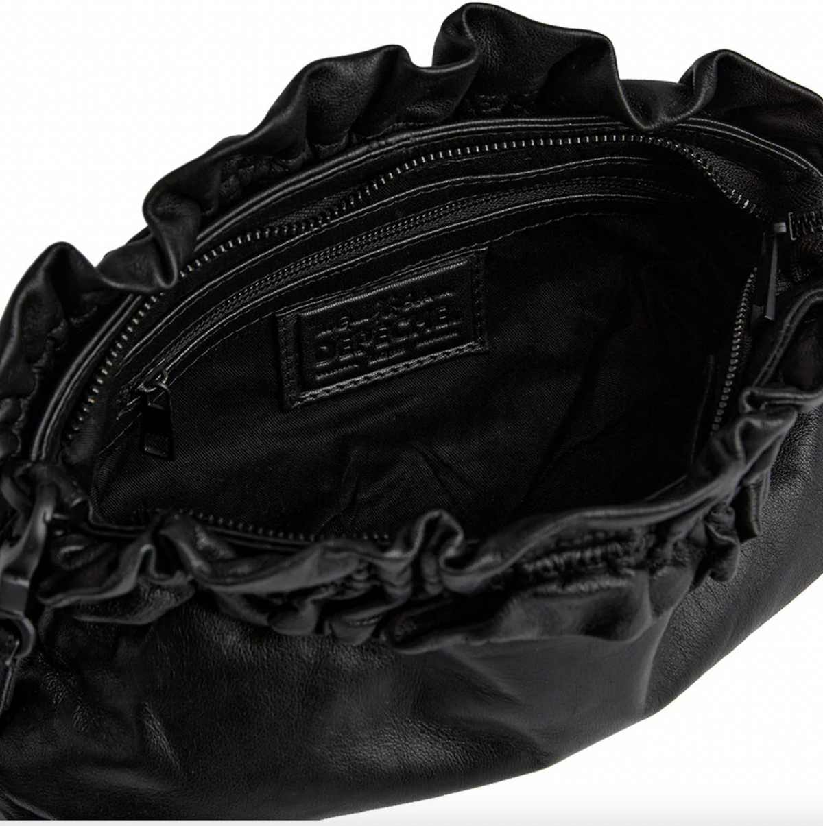 Clutch met ruffles Nero
