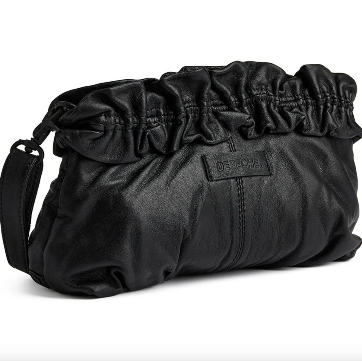 Clutch met ruffles Nero