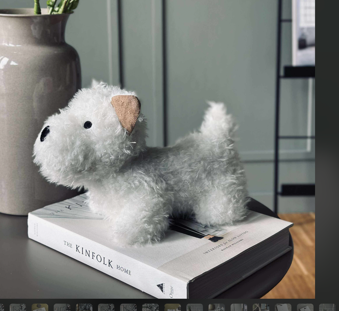 Deurstopper pluche hond - Wit