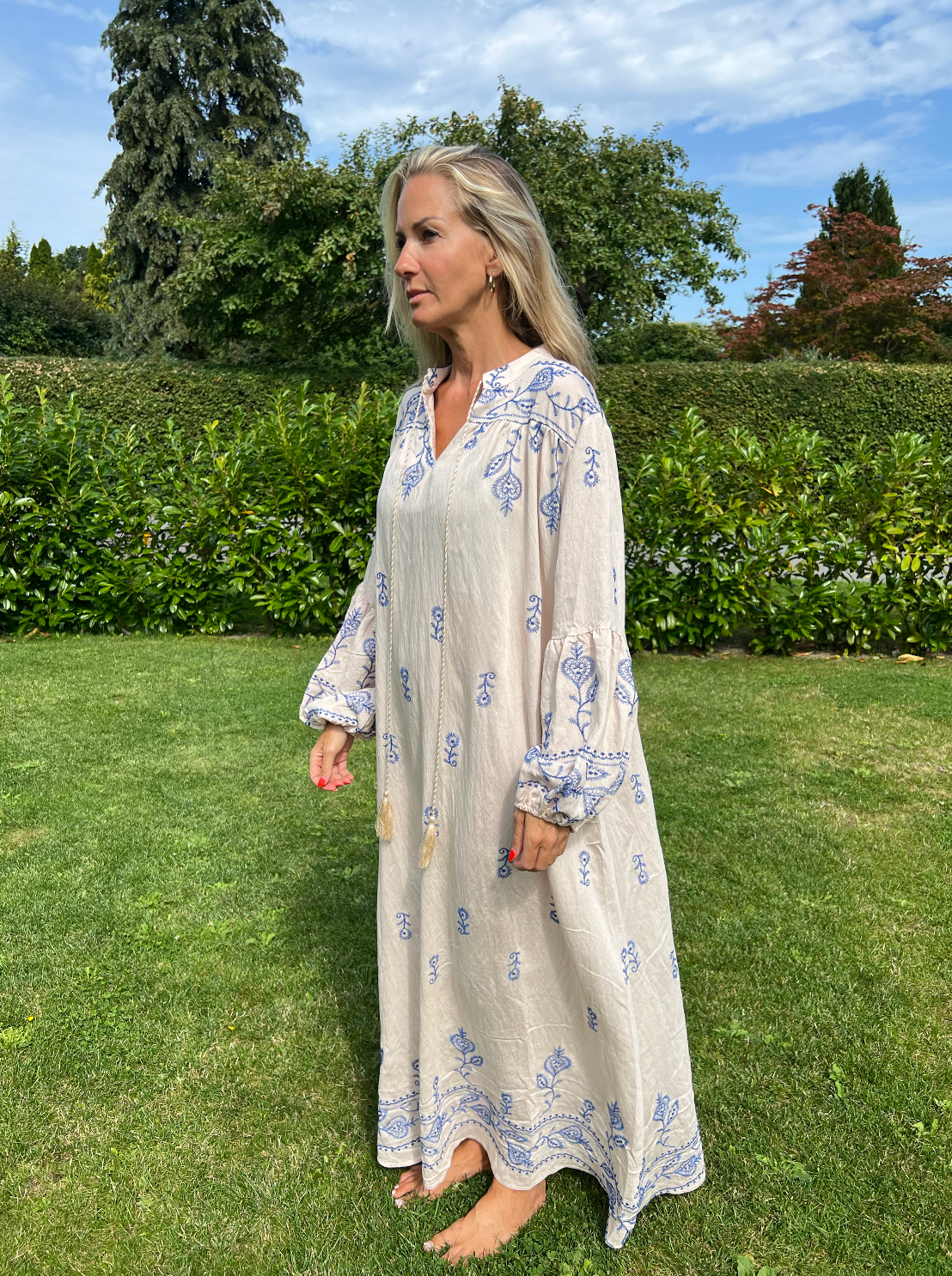 Jurk Boheme - Beige / blue