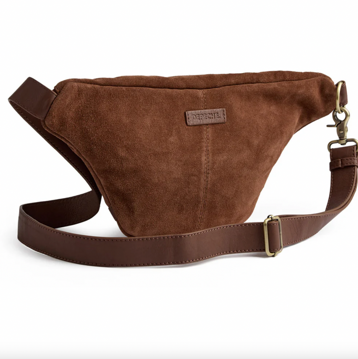 Mooie suède bumbag - Cognac