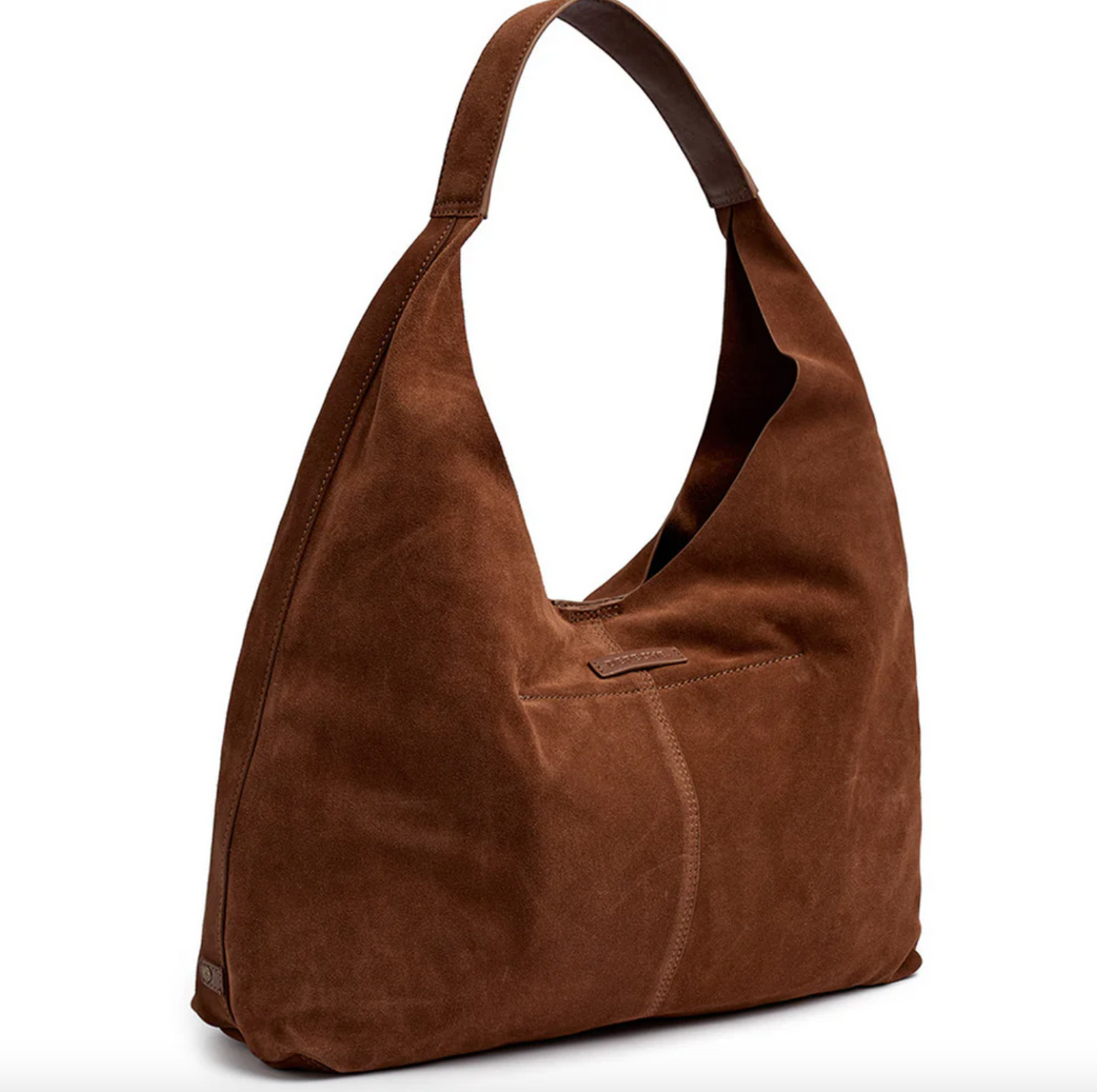 Shopper van zacht suède - Cognac