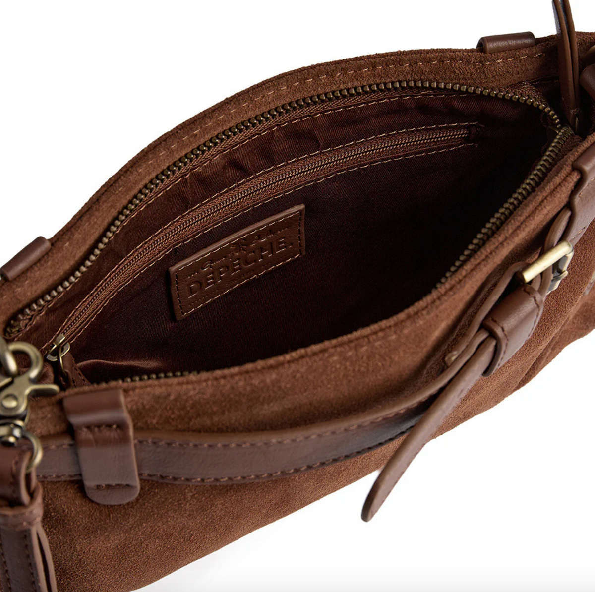 Clutch suède - Cognac