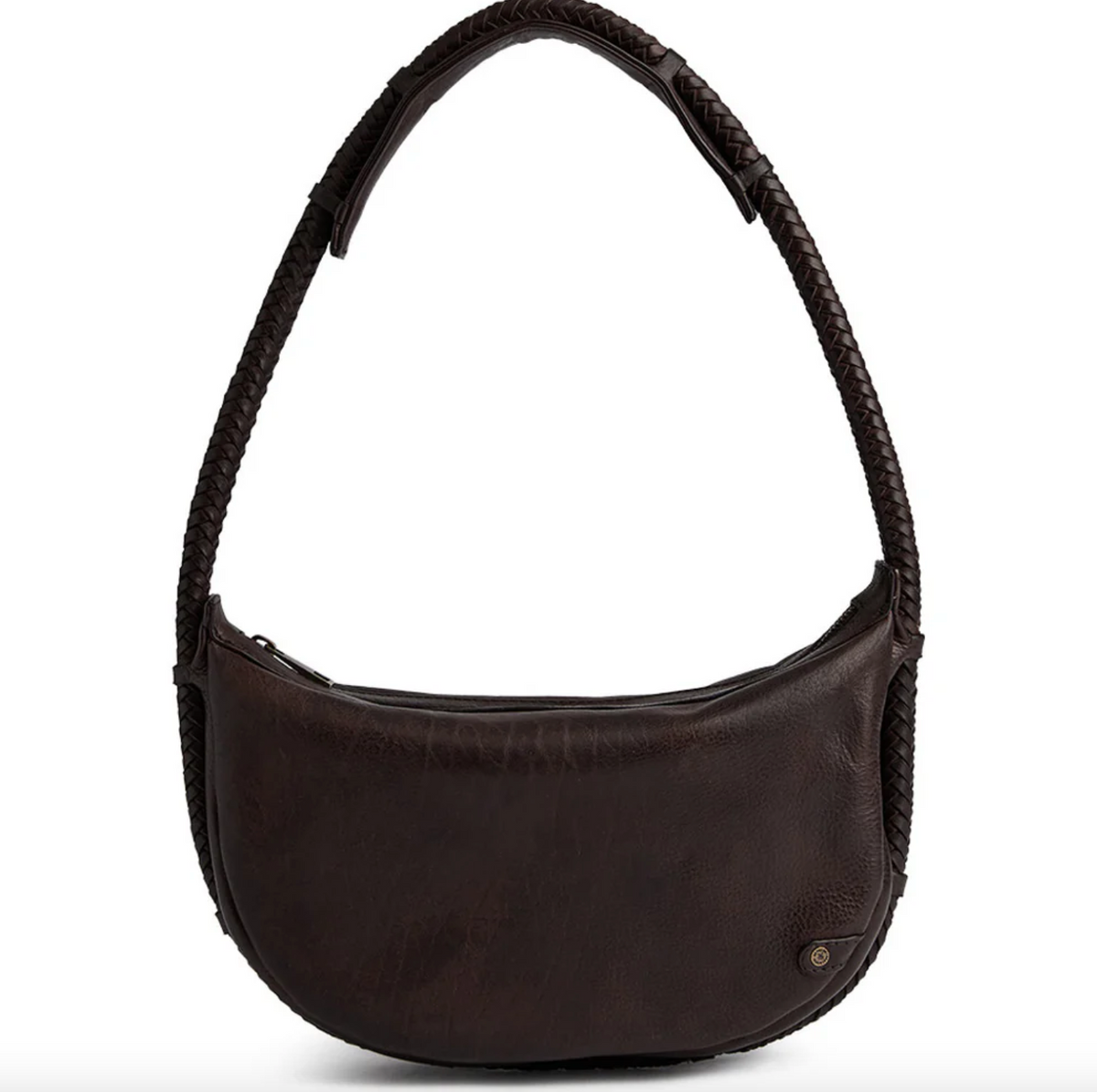 Handtas met mooie gevlochten band - Brown