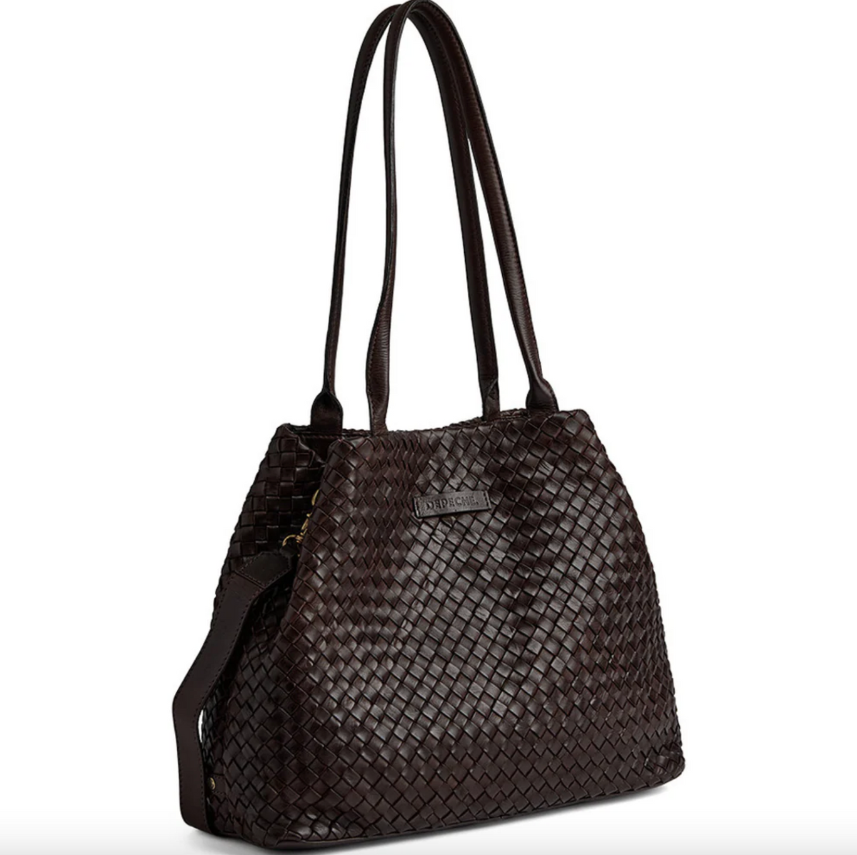 Shopper van gevlochten leer - Brown