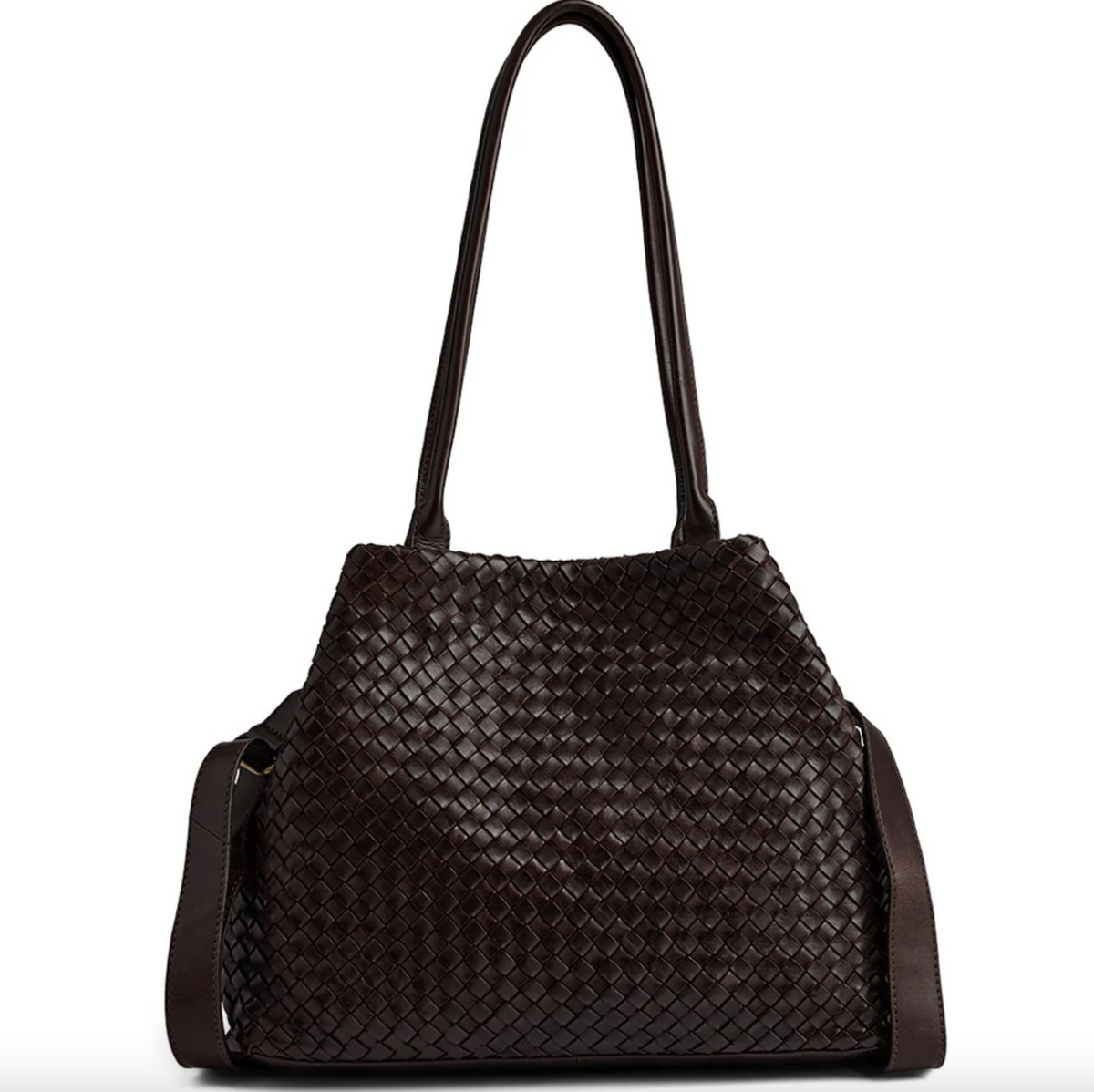 Shopper van gevlochten leer - Brown