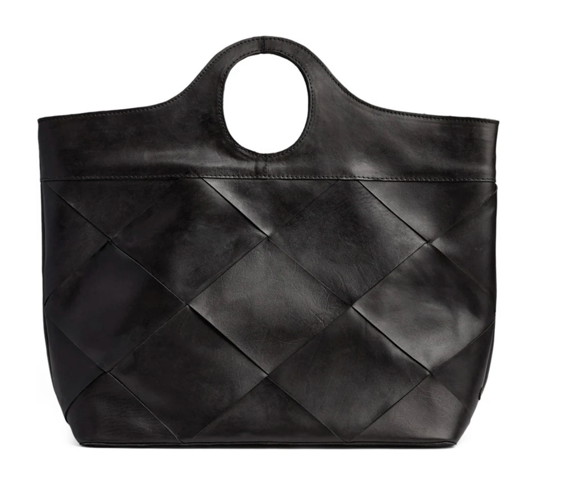 Exclusieve handgevlochten shopper - Black