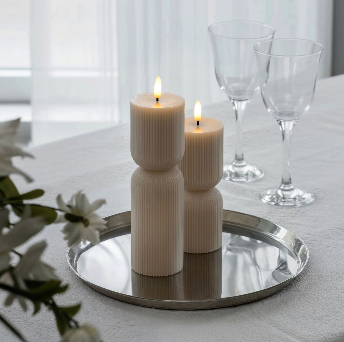 LED Stompkaarsen / Ribbels – 2 stuks