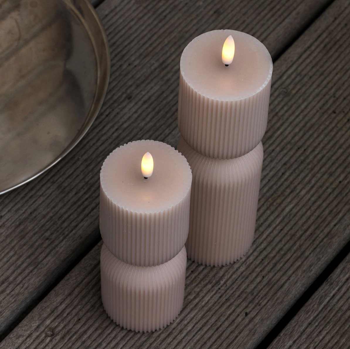 LED Stompkaarsen / Ribbels – 2 stuks