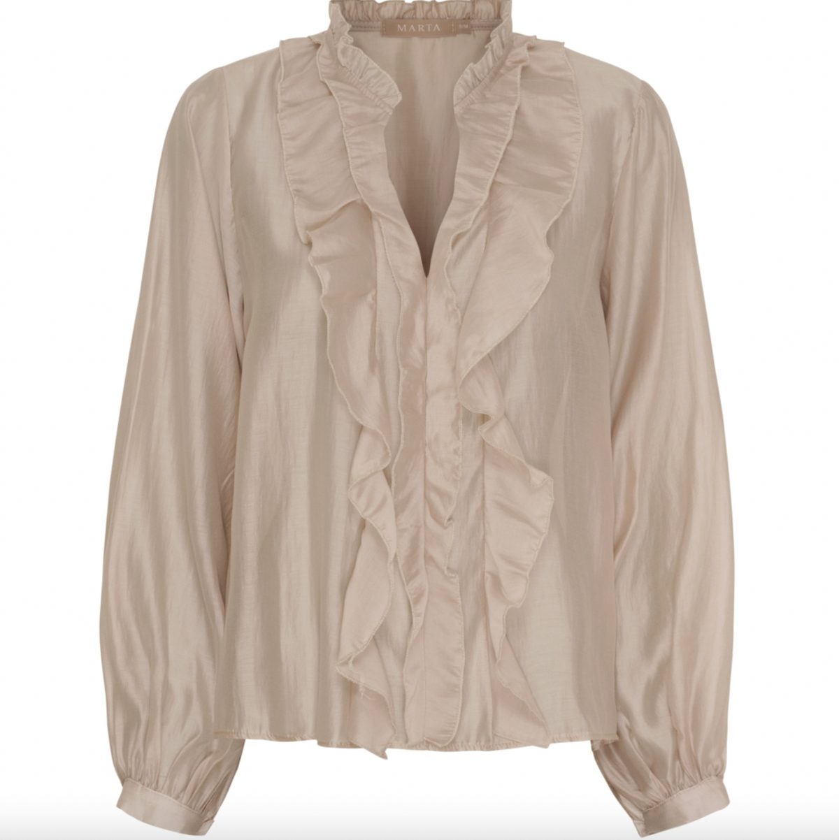 Blouse met overhemdkraag - Naira Moro beige