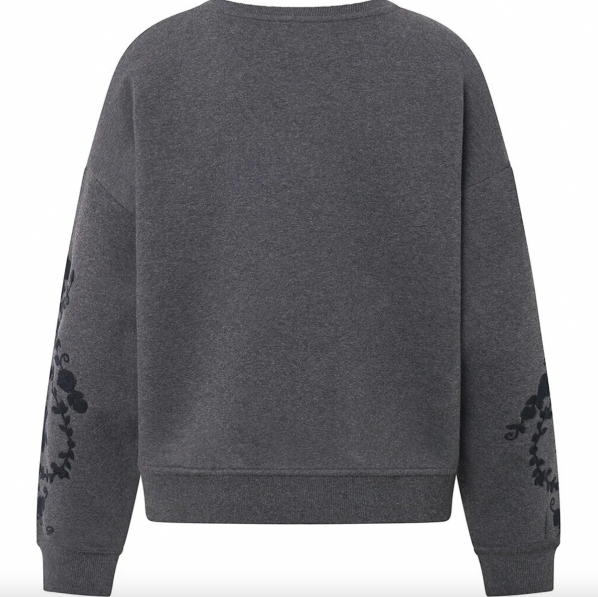 Sweatshirt met borduursel -  Grey oversized