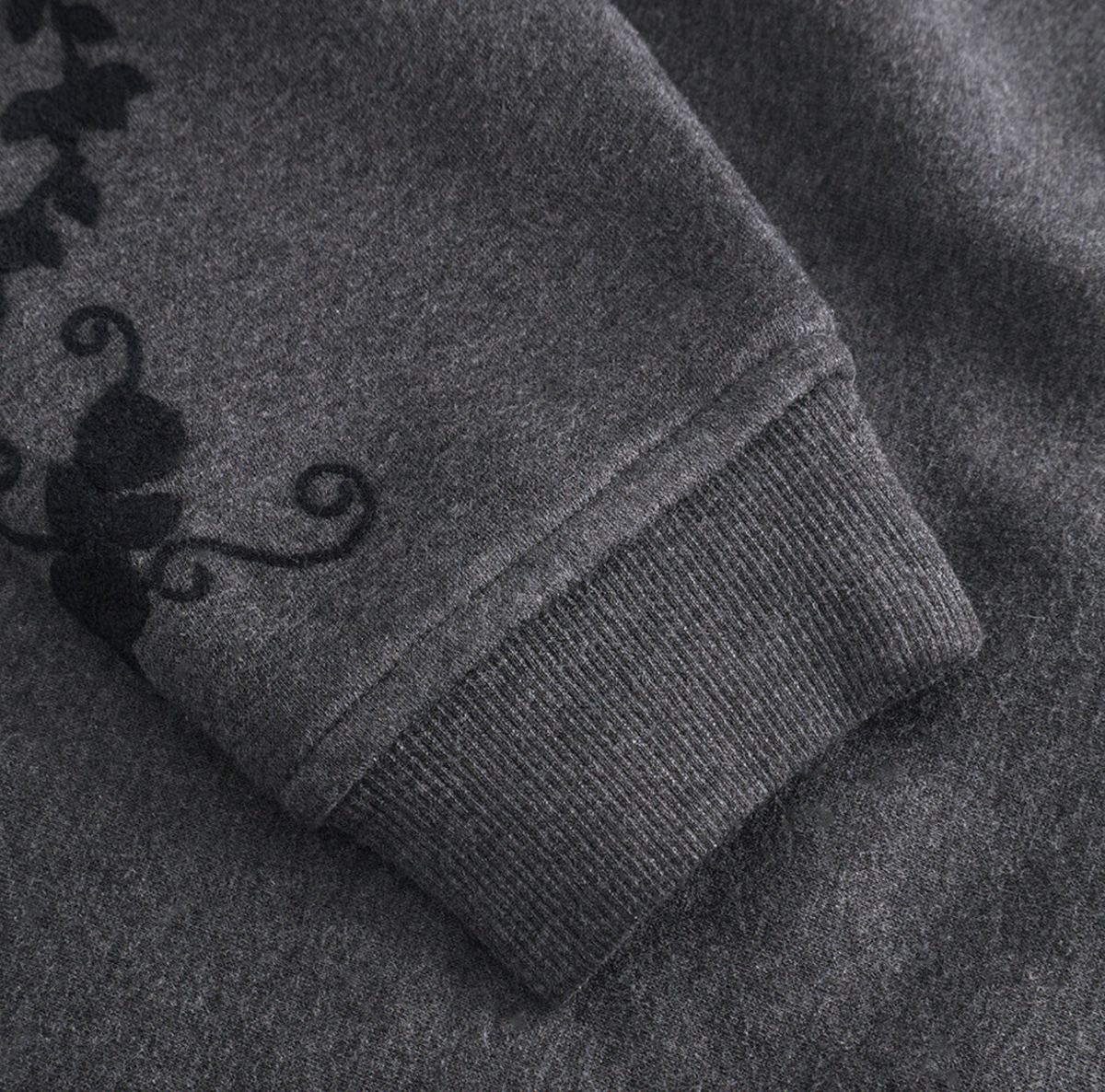 Sweatshirt met borduursel -  Grey oversized