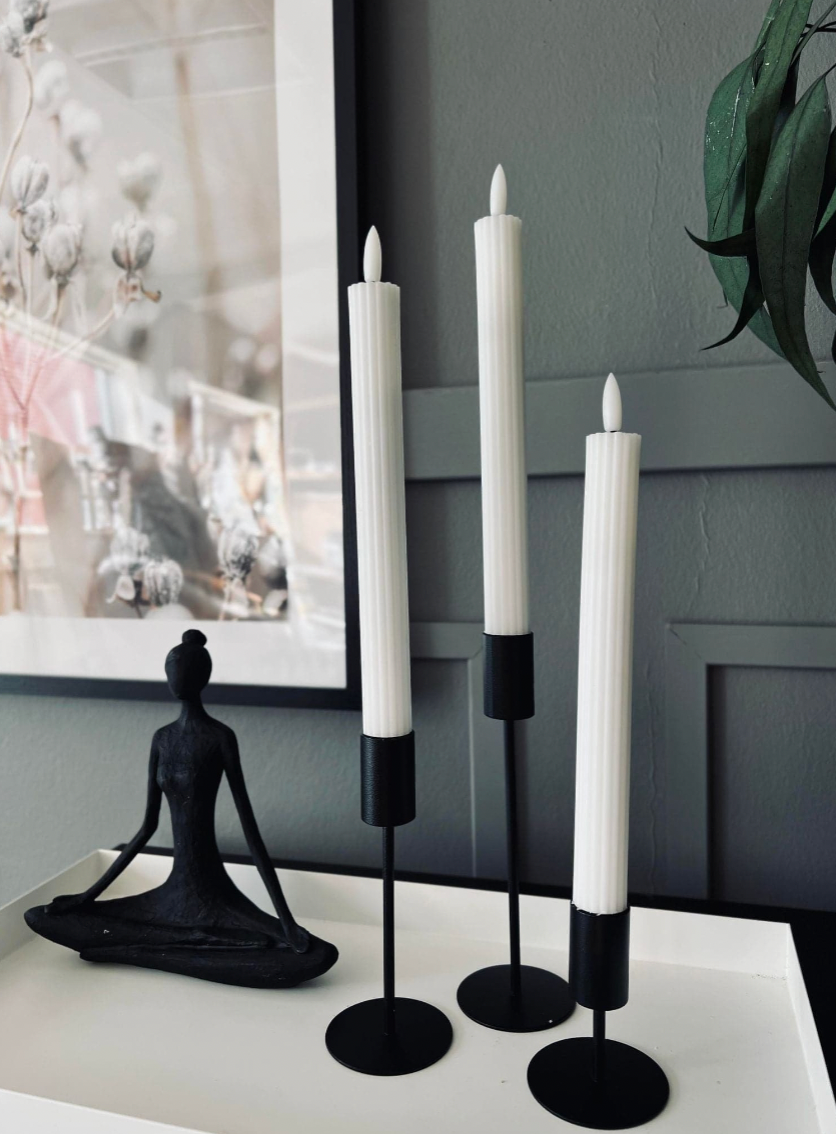 LED Kaarsen met Ribbelstructuur - 22 cm