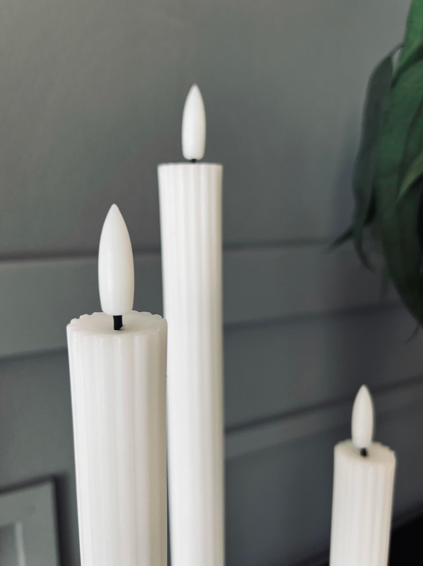 LED Kaarsen met Ribbelstructuur - 22 cm
