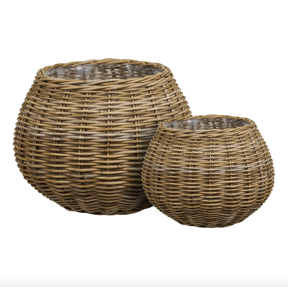 Plantenmanden van natuurlijke rattan - 2 st.