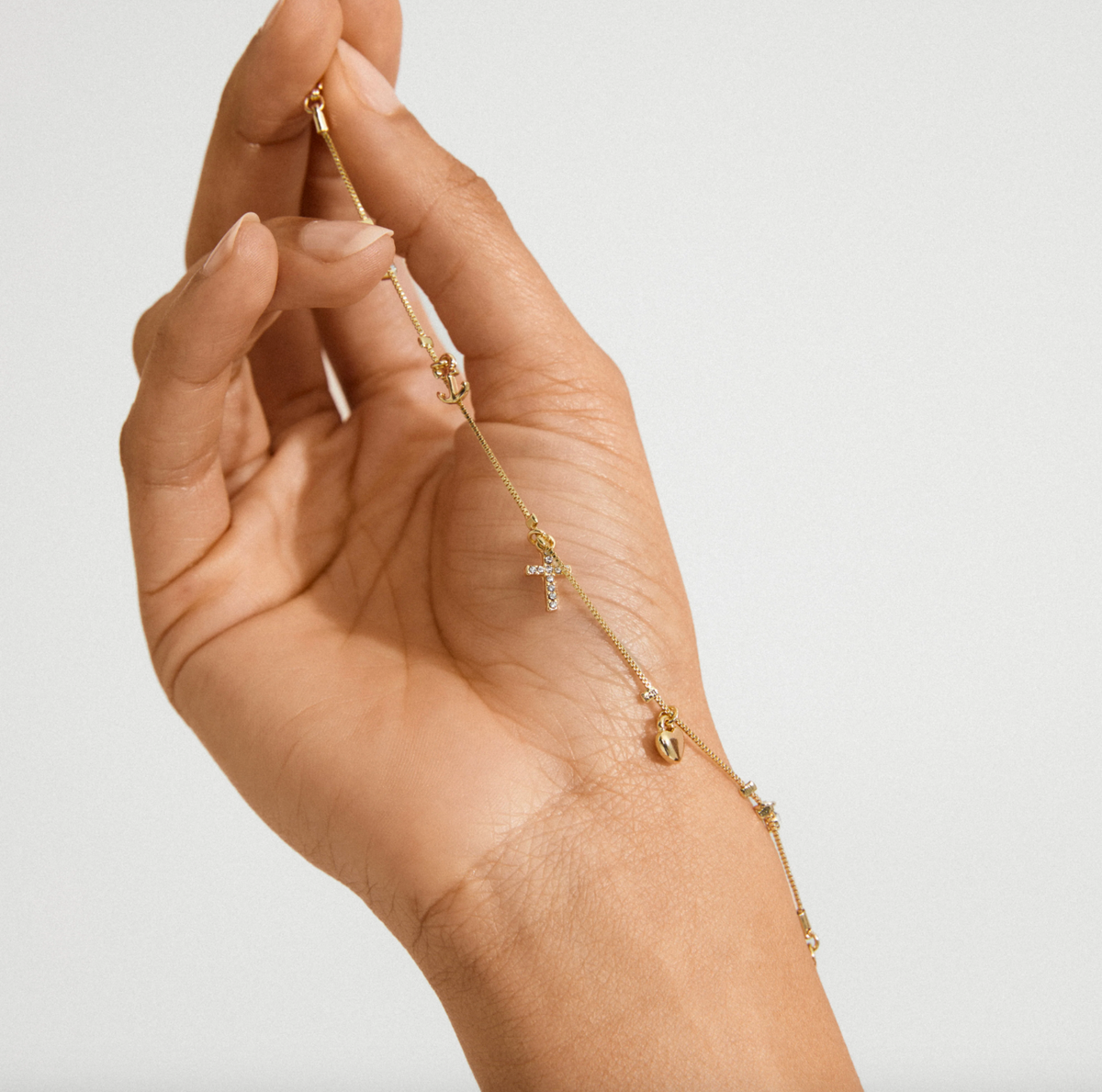 Armband met bedeltjes - verguld