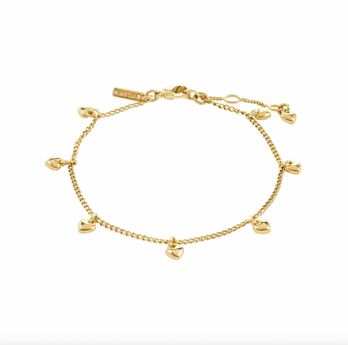 Armband met hartjes - verguld