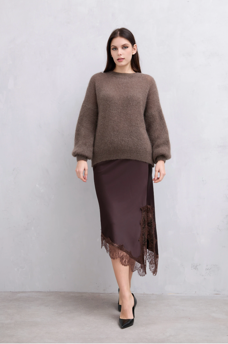 Gebreid LUX Mohair - Taupe