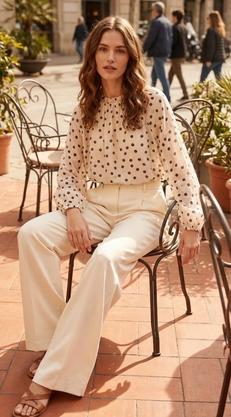 Blouse DOTS - beige